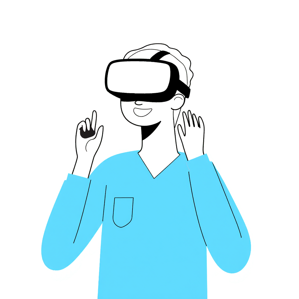 a person using a vr headset