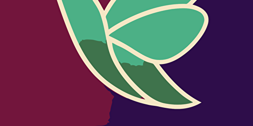 beautiful simple two colour vector logo for plants, hummingbird, fruits, vector, logo, denoise