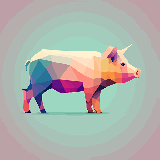 pig, vector, color background, illustration minimalism, vector, pastel colors