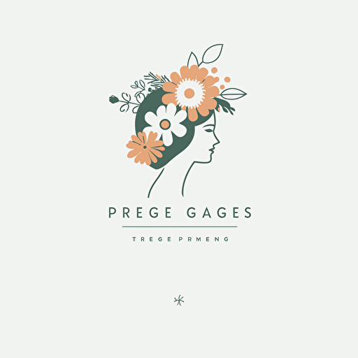logo for wedding floral design company called "Paige's Floral Design", target audience engaged women in their 20s and 30s, white background, logo style, flat vector, style simple, modern, outline