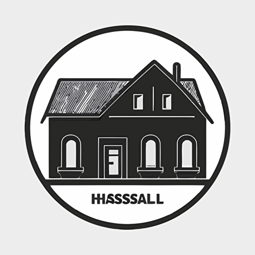 passivhausbau, icon, simple, logo technique, comic vector illustration style, flat design, minimalist icon, flat, adobe illustrator, black and white, white background