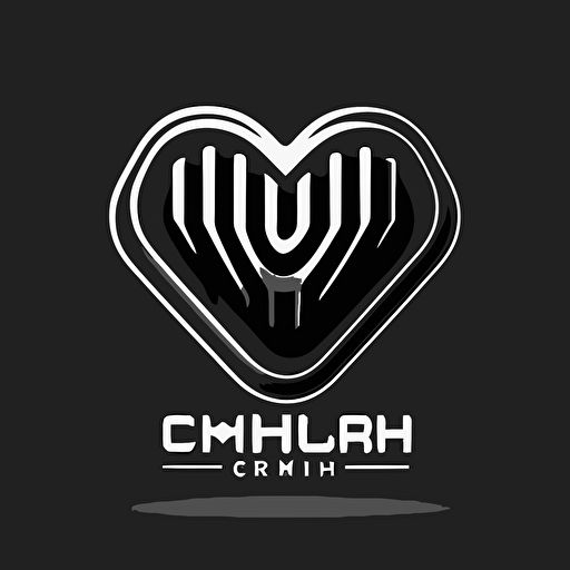 make a logo vector about fashion brand called "gymcrush", use a line heart and dumbbells together, use black white color, minimal, line**