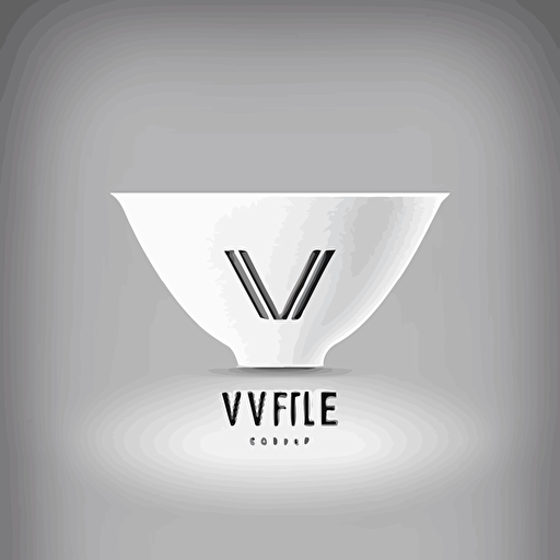 minimalistic vector logo design of a coffee filter bowl like Vue logo and white color.