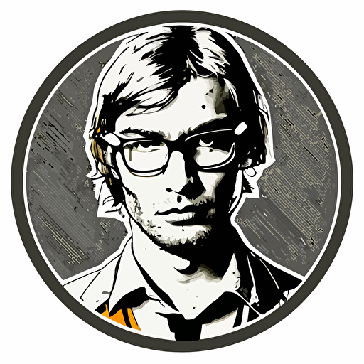 jeffrey Dahmer, sticker, vector