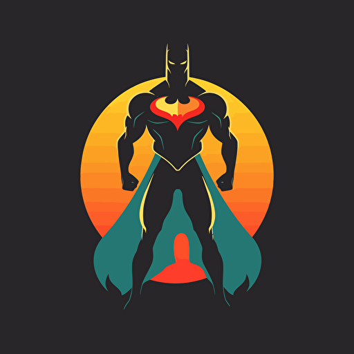 a vector logo of a superhero being proud, should be simple using a few colors c 50