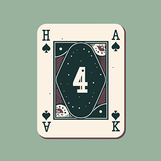 KND Numbah 1, Numbah 1 on a playing card, simple illustration, vector, minimalist style