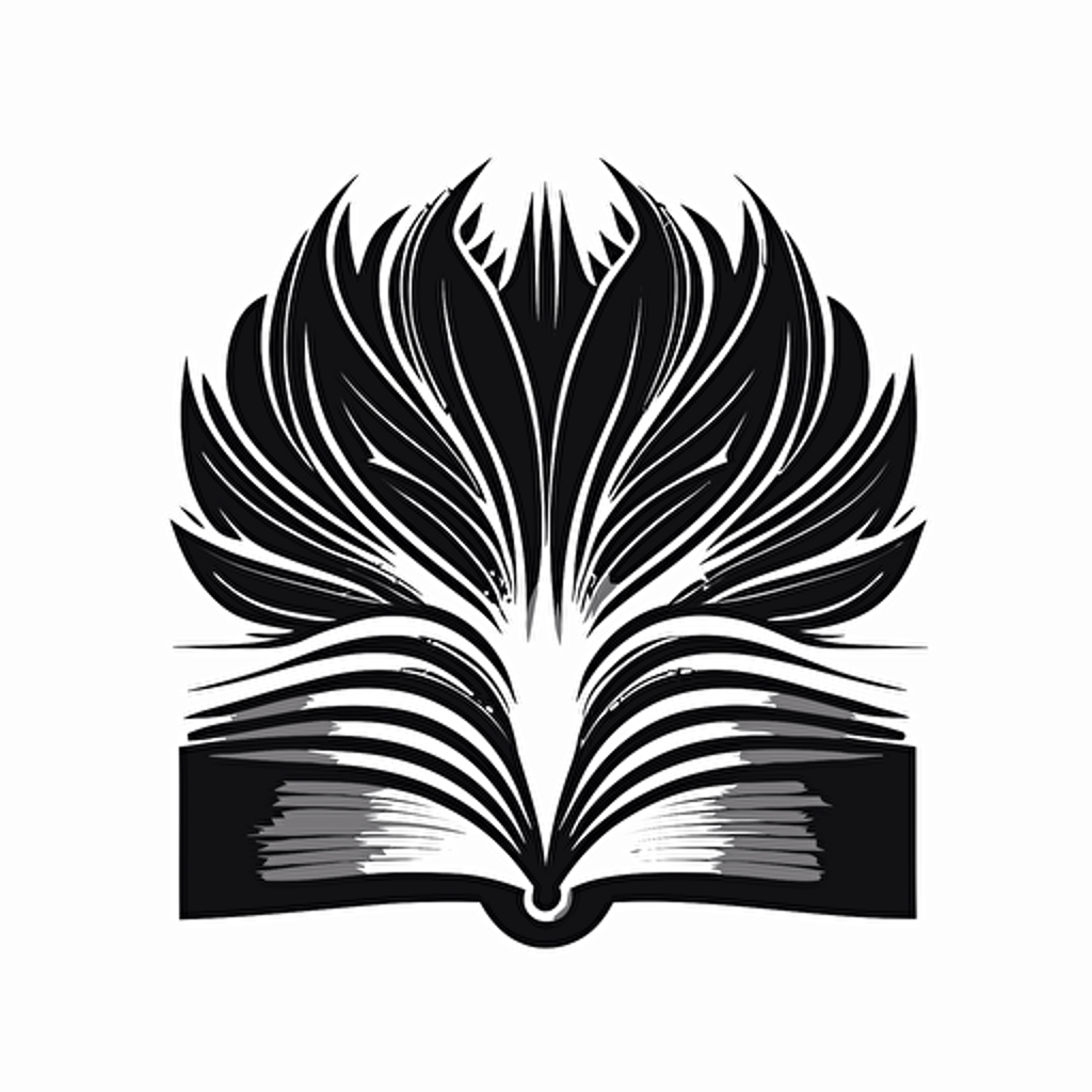 Black and white vector book logo