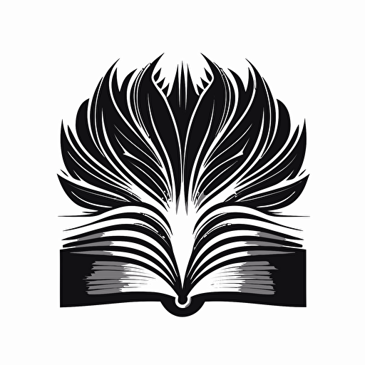 Black and white vector book logo