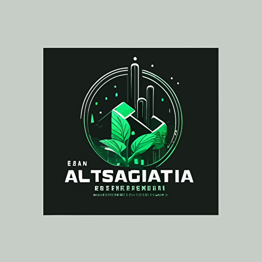 vector logo for laboratory working with digital data to help environmental sustainability, minimal design