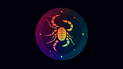 scorpio, spiritual, geometric, vector, flat design, minimalism. rgb, gradient