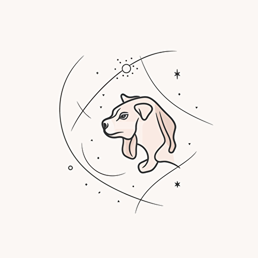 simple minimal vector logo for horoscope astrology reader, whie background