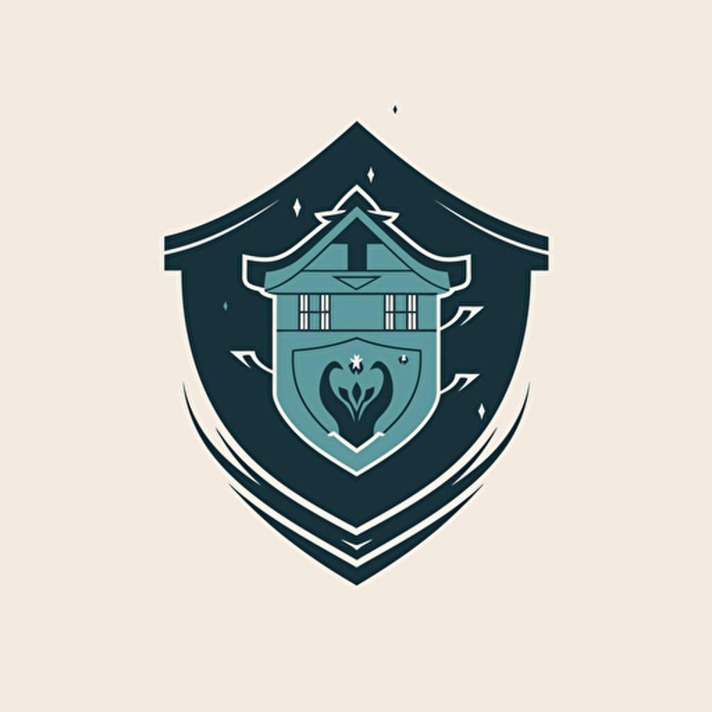 simple vector logo of a home combined with a shield