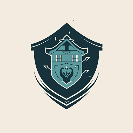 simple vector logo of a home combined with a shield