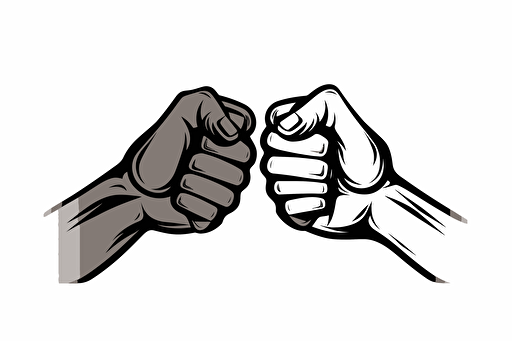 Fist sould handshake as vector symbol isolated on solid white background, high quality