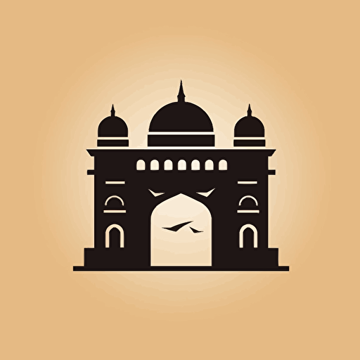 minimalist, modern logo for gateway of india in vector style