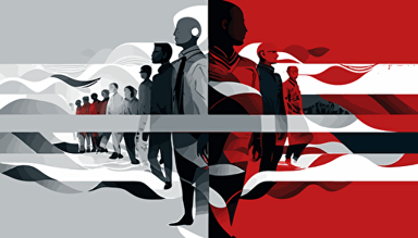 subtle Background image for a Power Point Presentation in 2 color vector style red grey depciting teamwork, diversity, and cooperation