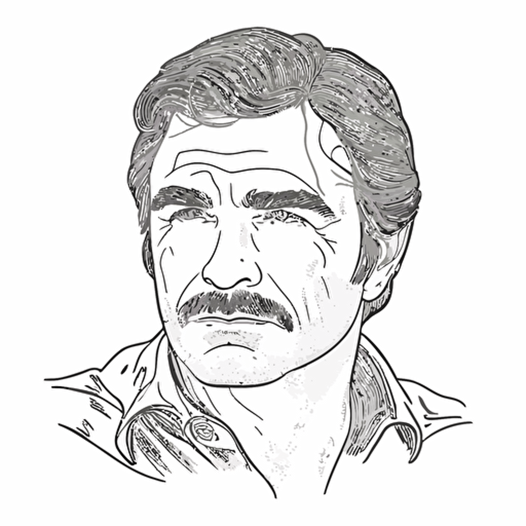 vector lineart of Burt Reynolds Face