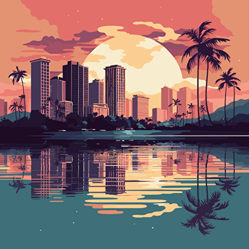 Vector, minimal, honolulu, simple