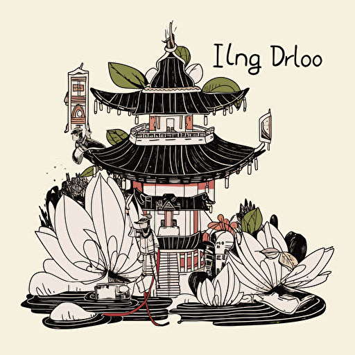 let go and do your duty dharma vector illustration drawing sketch line illustrator ink pen::