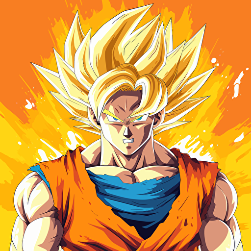vector drawing of super saiyan Goku