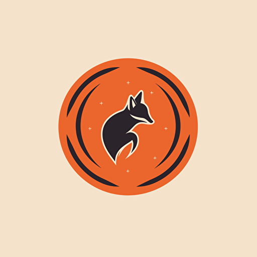 vector minimal logo, fox with arrows spiraling pointing upwards, simple