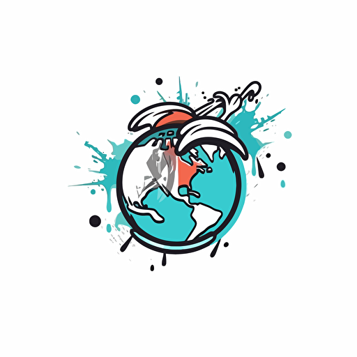 logo for globe, Simple, minimalistic, Vector, sticker, graffiti