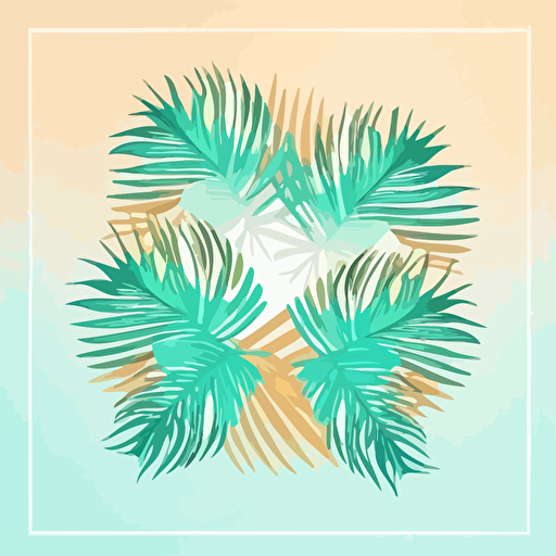 Summer tropical template. Label with palm leaves. Hand drawn vector illustration. Perfect for prints posters invitations packing.