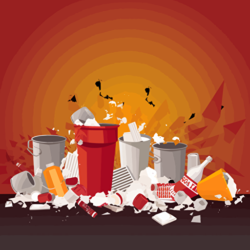 Background with trash, vector