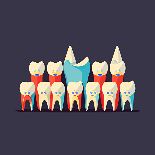 flat vector illustration of row of teeth