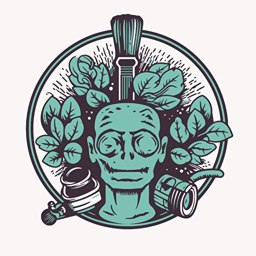 clean, minamilist emblem for trades business, mindful mental health, vector