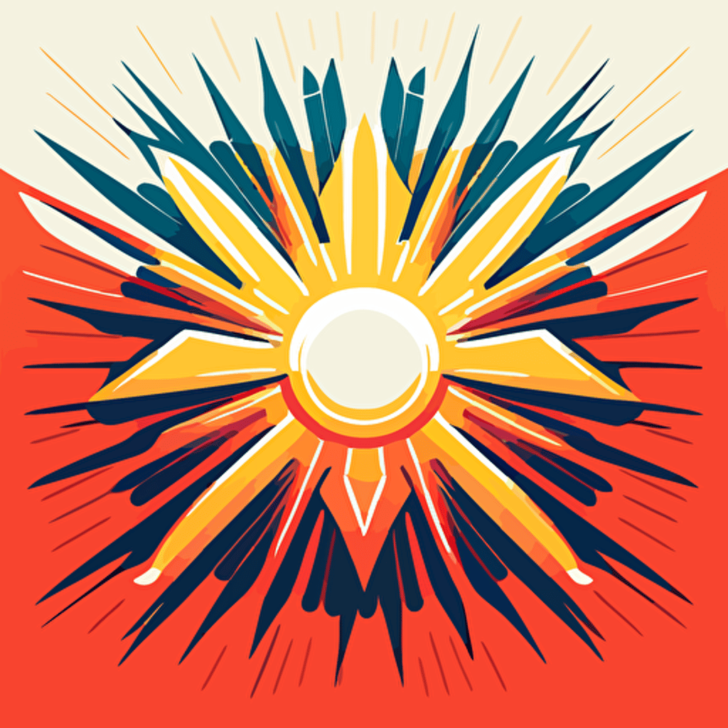 sun with rays flat color vector art