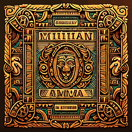 guatemalan mayan nahual Imox square vector design