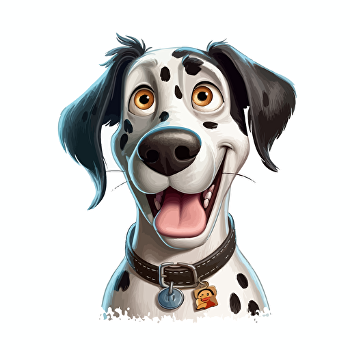 A gorgeus dog face, white background, vector art , pixar style