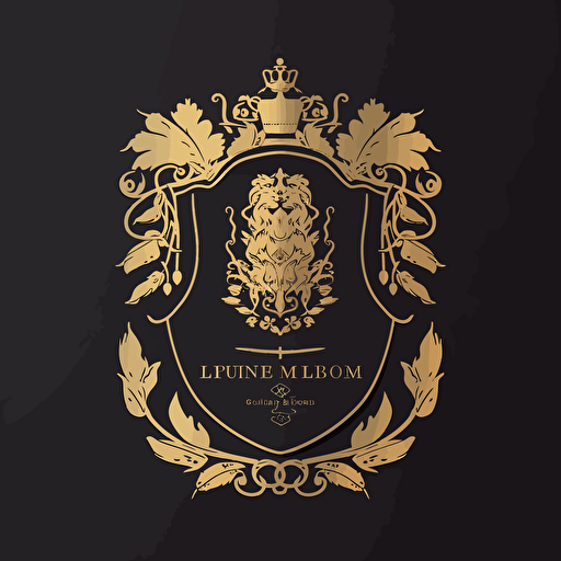 a minimal gold foil illustrative vector coat of arms for an appliance company