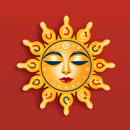Beautiful sun, vector illustration