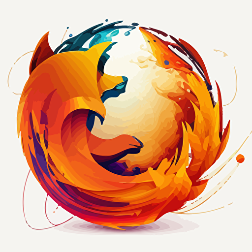 firefox style, logo voiceover services, white background, vector, digital art