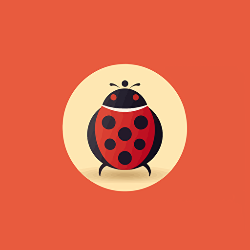 logo of lady bug, flat 2d, vector, illustration, minimalist, simple, modernist style, Matt Anderson inspired