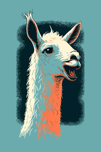 a lama sticking out its tongue, minimalistic, vector art,