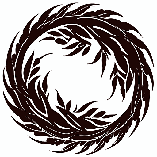 sweetgrass braid vector 2d in black and red in a circle shape