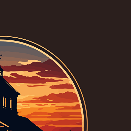wait chapel sunset logo vector