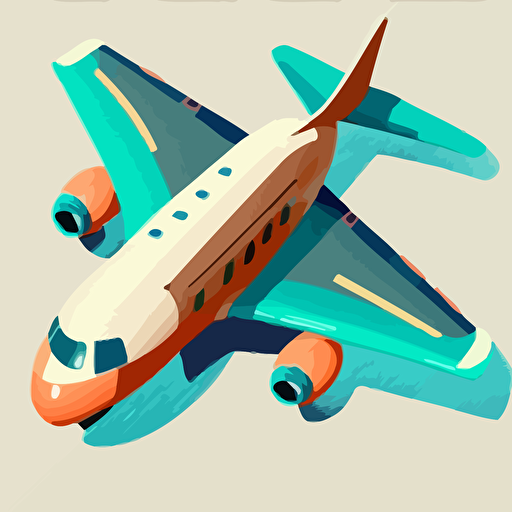 top view of airplane, vector image