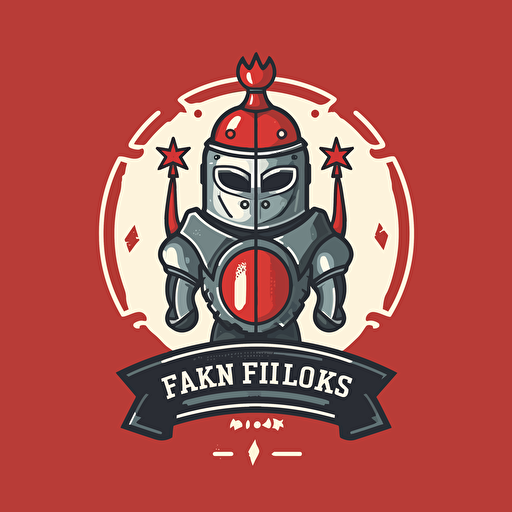 create a modern logo with two vector cakes featuring a light bulb and a knights armor. do it with the colors red, black, and white, with letters around it that says positive kids. for a company that promotes positive self-talke, self-actualization, resilience, and increases a child's potential for success.