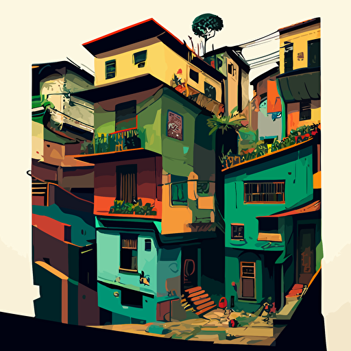 brazilian favela, vector facade