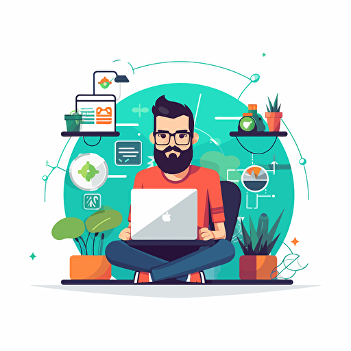 web developer, vector based, white background