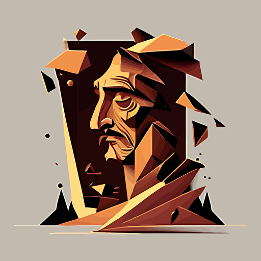 2d vector illustration abstract geometric style recreation of dali's the persistance of memory