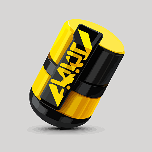 logo, vectorial, vitamin, battery, yellow, black, material design, white background