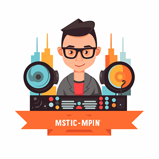 Mix&Mastering service. vector logo
