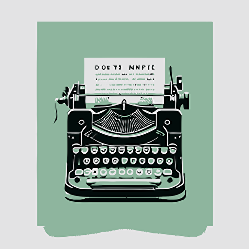 typewriter greeting card design, 2D flat vector design, many pages