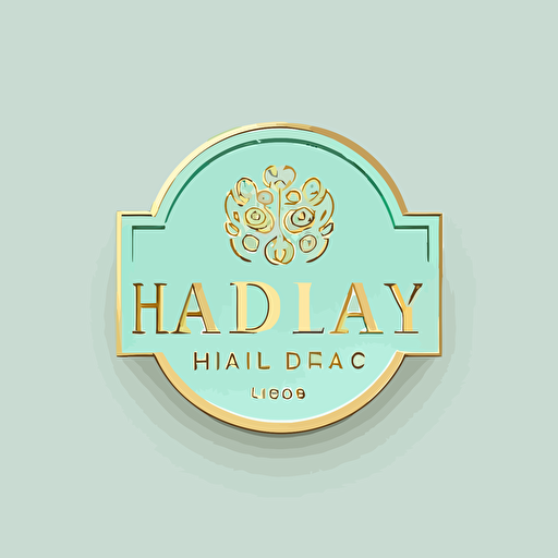 logotype modern Vector elegant stylish psychotherapy online. Colors mint and gold. Name of the company: HelpDial