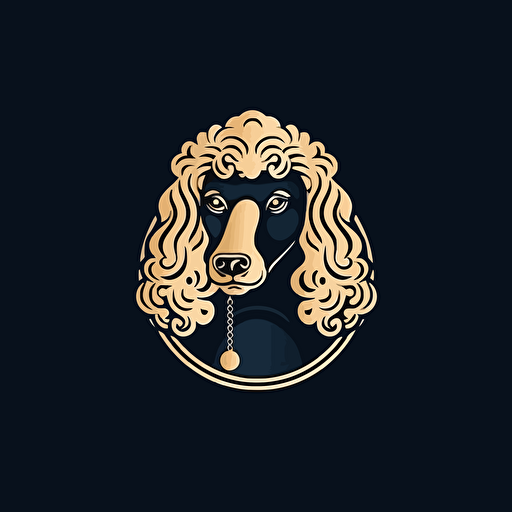 A vector logo of a poodle, simple, memorable, sophisticated, elegant, luxurious, high-end, charming